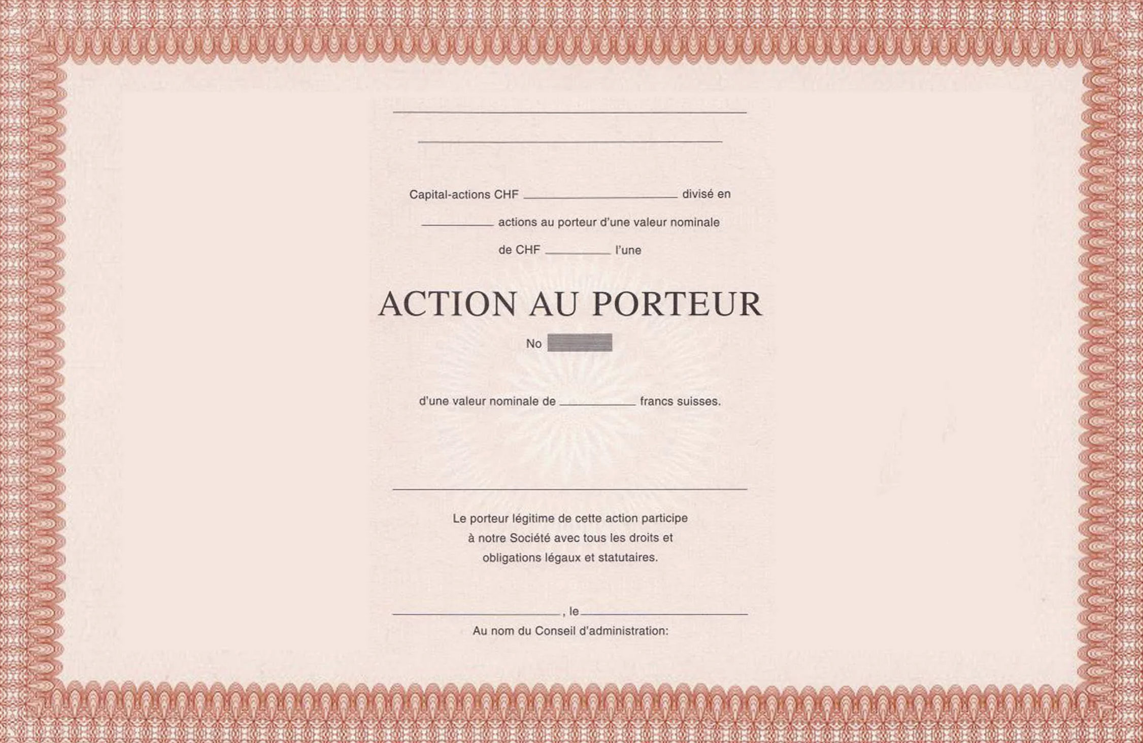 Fin des actions au porteur